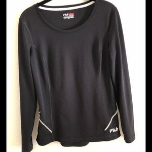 Fila black long sleeve sport top size small